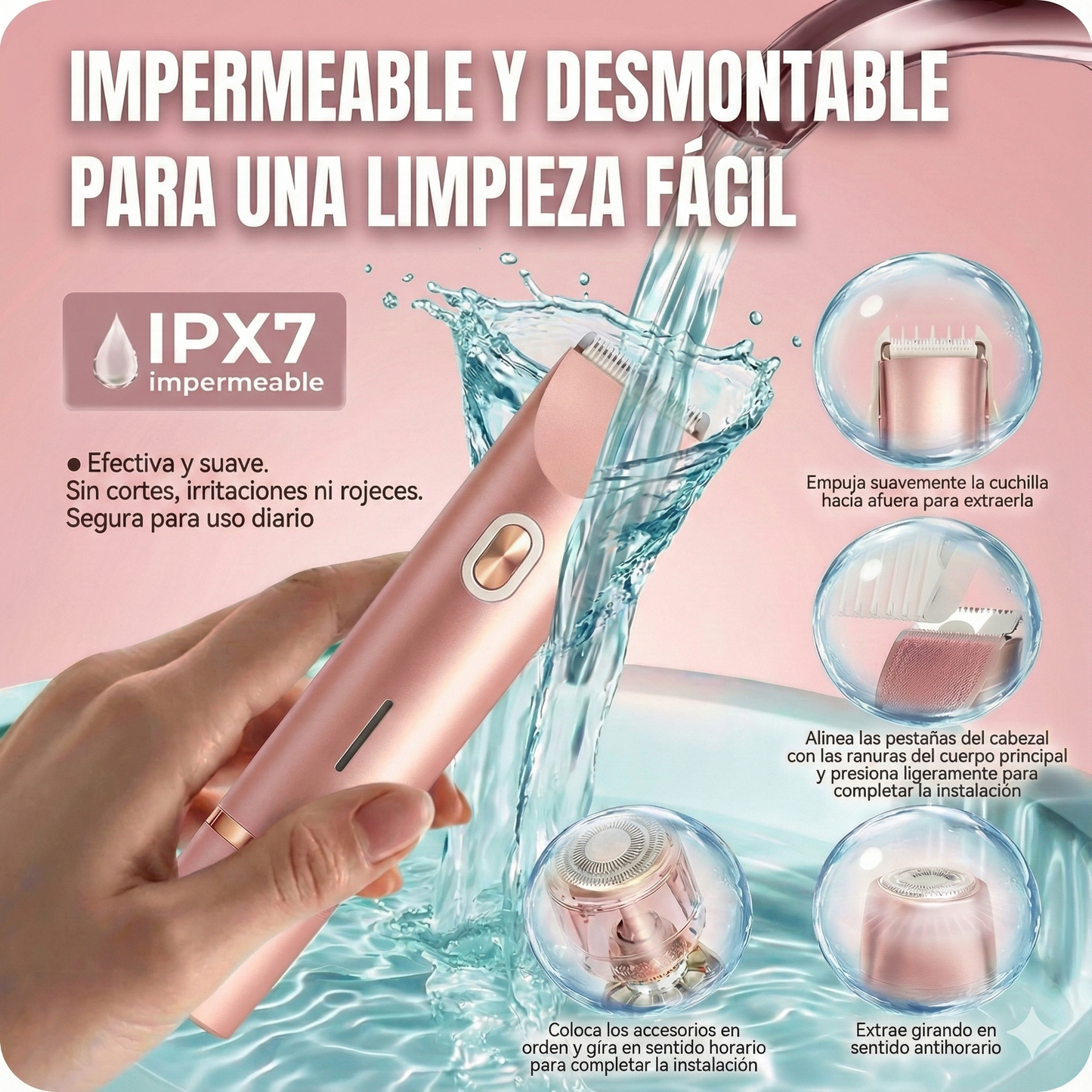 2 en 1 Afeitadora Waterproof